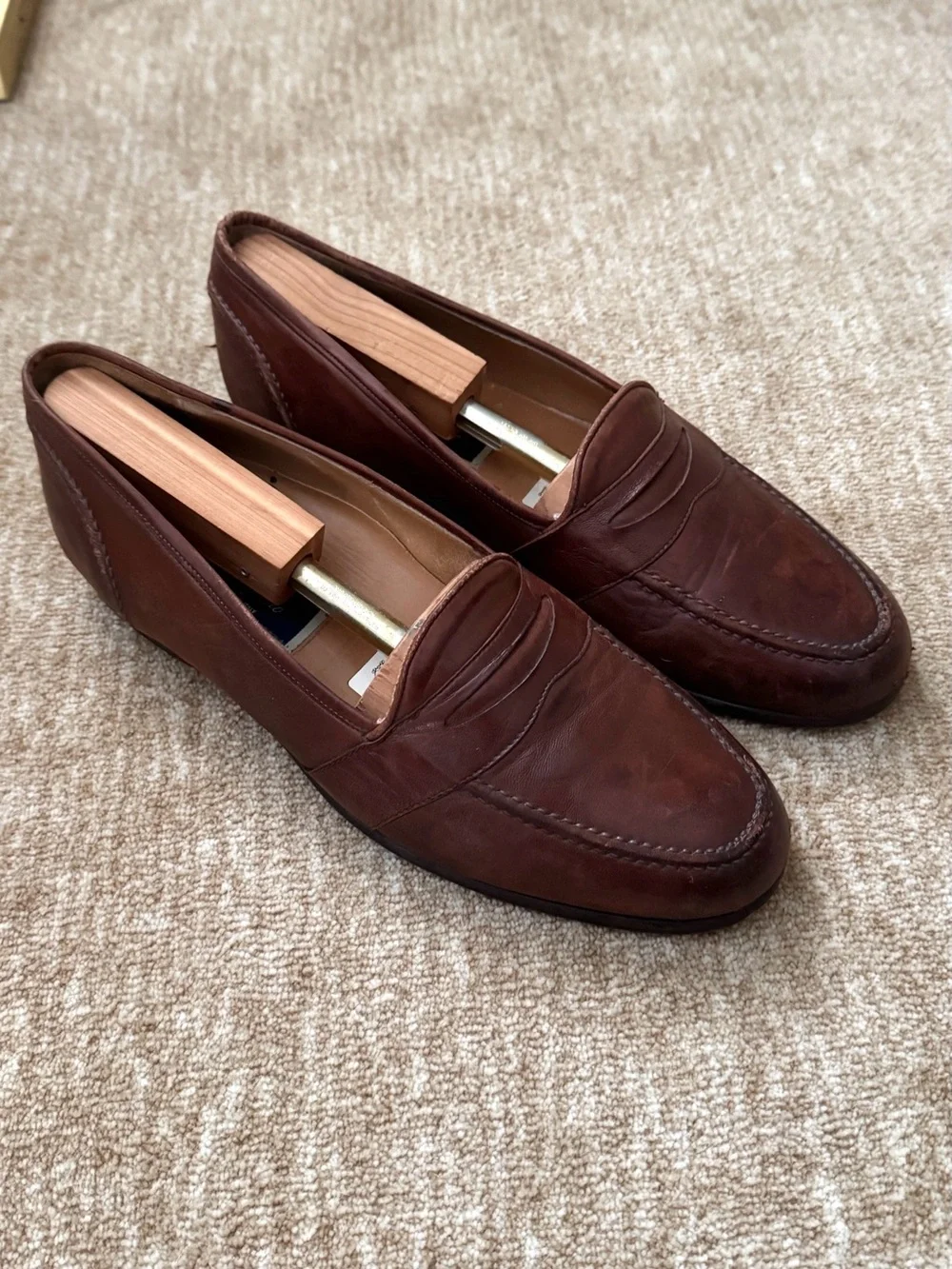 Bragano brown leather penny loafers